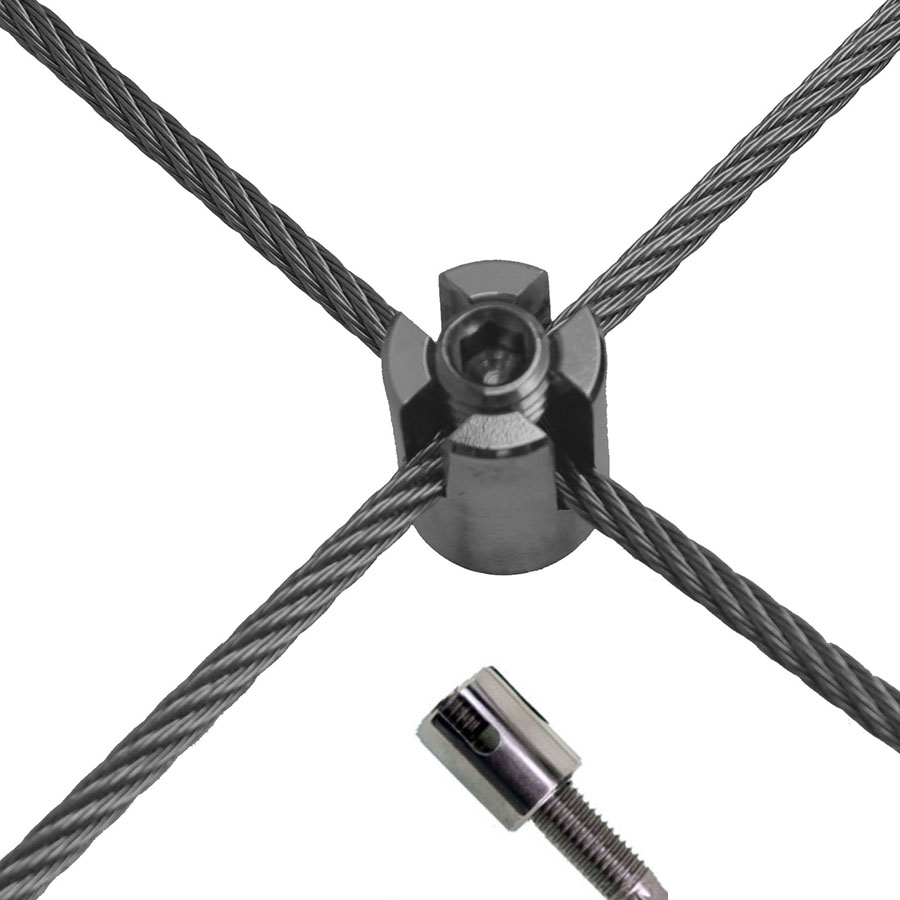 Kreuzklemme offen - 2,0/3,0mm Drahtseil M10 - Edelstahl 1.4401 Kreuzklemme offen - 2,0/3,0mm Drahtseil M10 - Edelstahl 1.4401
