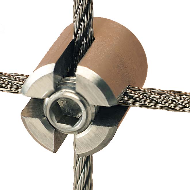 Kreuzklemme - 2,0 bis 6,0mm Drahtseil - Edelstahl 1.4401 Kreuzklemme - 2,0 bis 6,0mm Drahtseil - Edelstahl 1.4401