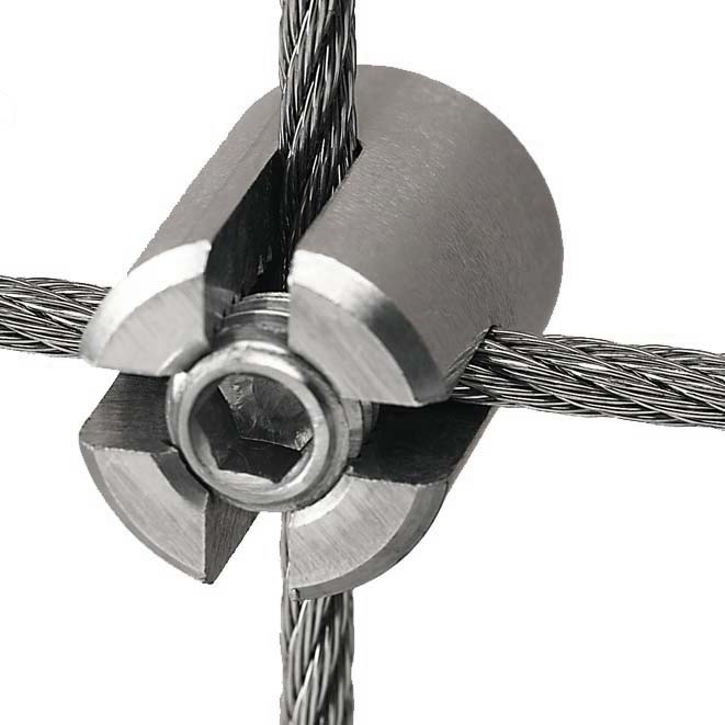 Kreuzklemme / 1,5-2,0mm Drahtseil - Edelstahl 1.4401 Kreuzklemme / 1,5-2,0mm Drahtseil - Edelstahl 1.4401