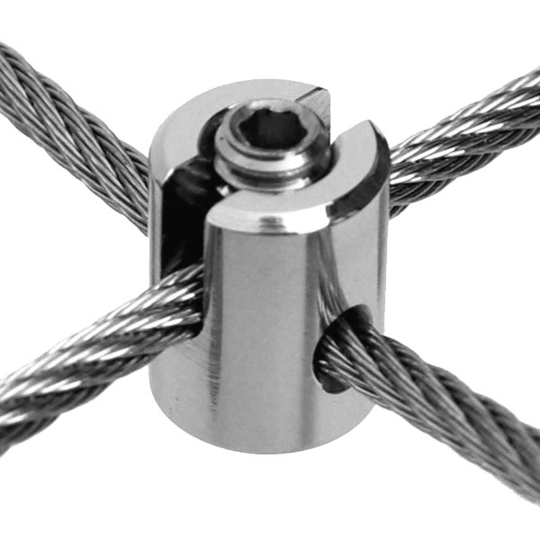 Mini Kreuzklemme / 3,0mm Drahtseil - Edelstahl 1.4401 Mini Kreuzklemme / 3,0mm Drahtseil - Edelstahl 1.4401