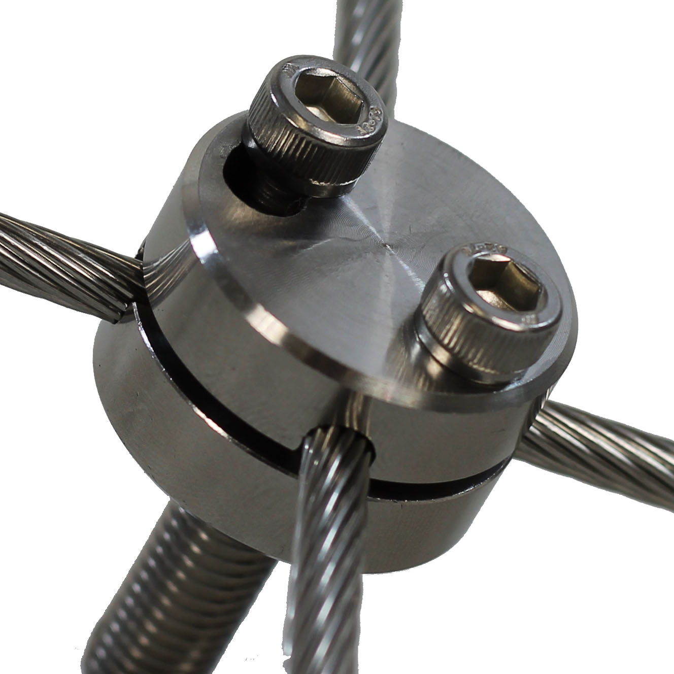 Kreuzklemme 2-teilig, mit M10x30 Anschluss / 4,0-6,0mm Drahtseil - Edelstahl 1.4401 Kreuzklemme 2-teilig, mit M10x30 Anschluss / 4,0-6,0mm Drahtseil - Edelstahl 1.4401