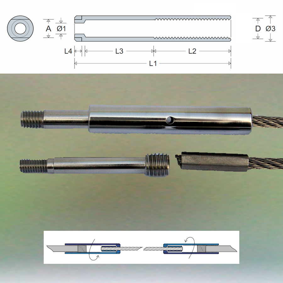 Shopbild Terminal-Spanner für 2,0mm Drahtseil mit Presshülse