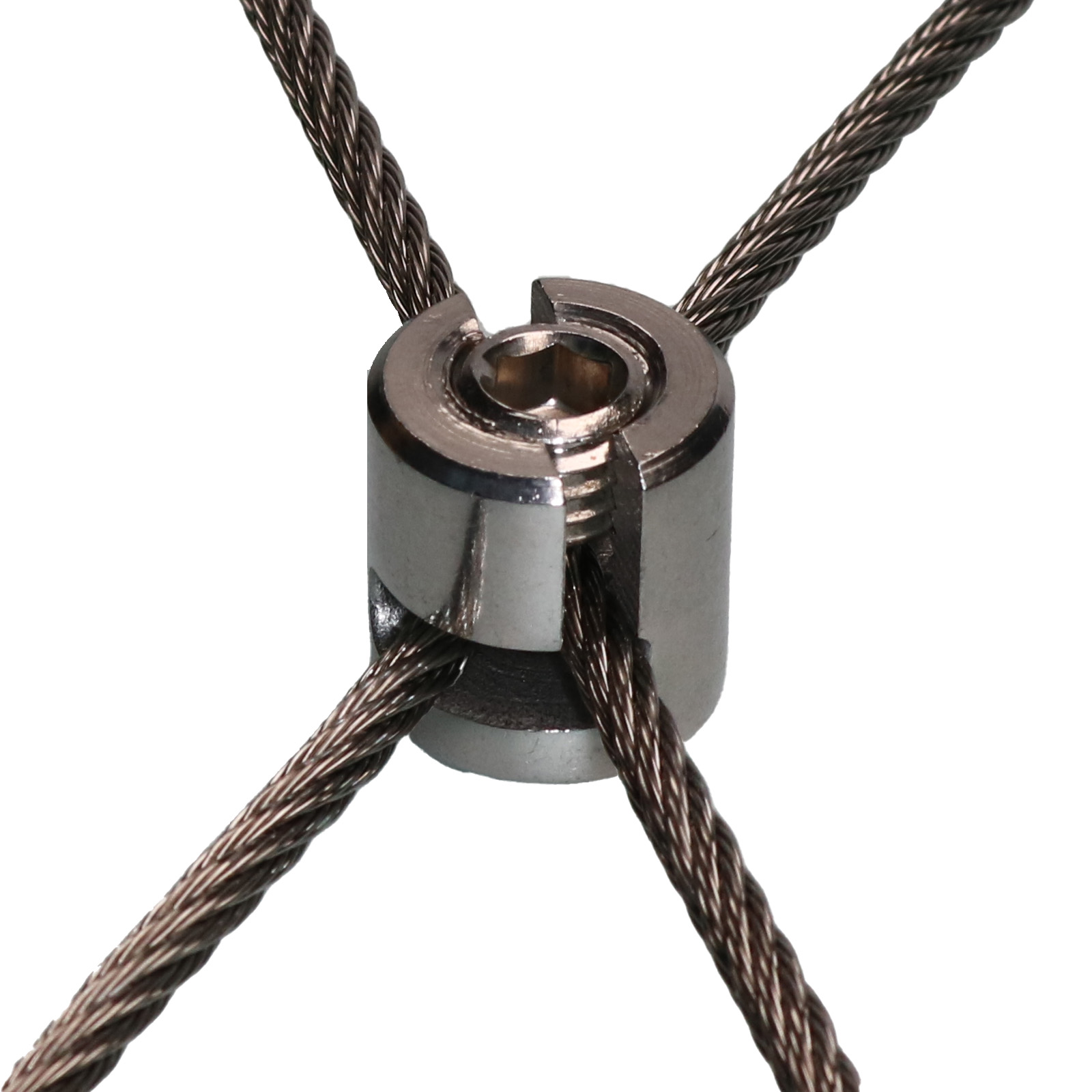 Kreuzklemme 0 - 90° / 2,0-4,0mm Drahtseil - Edelstahl 1.4401 Kreuzklemme 0 - 90° / 2,0-4,0mm Drahtseil - Edelstahl 1.4401