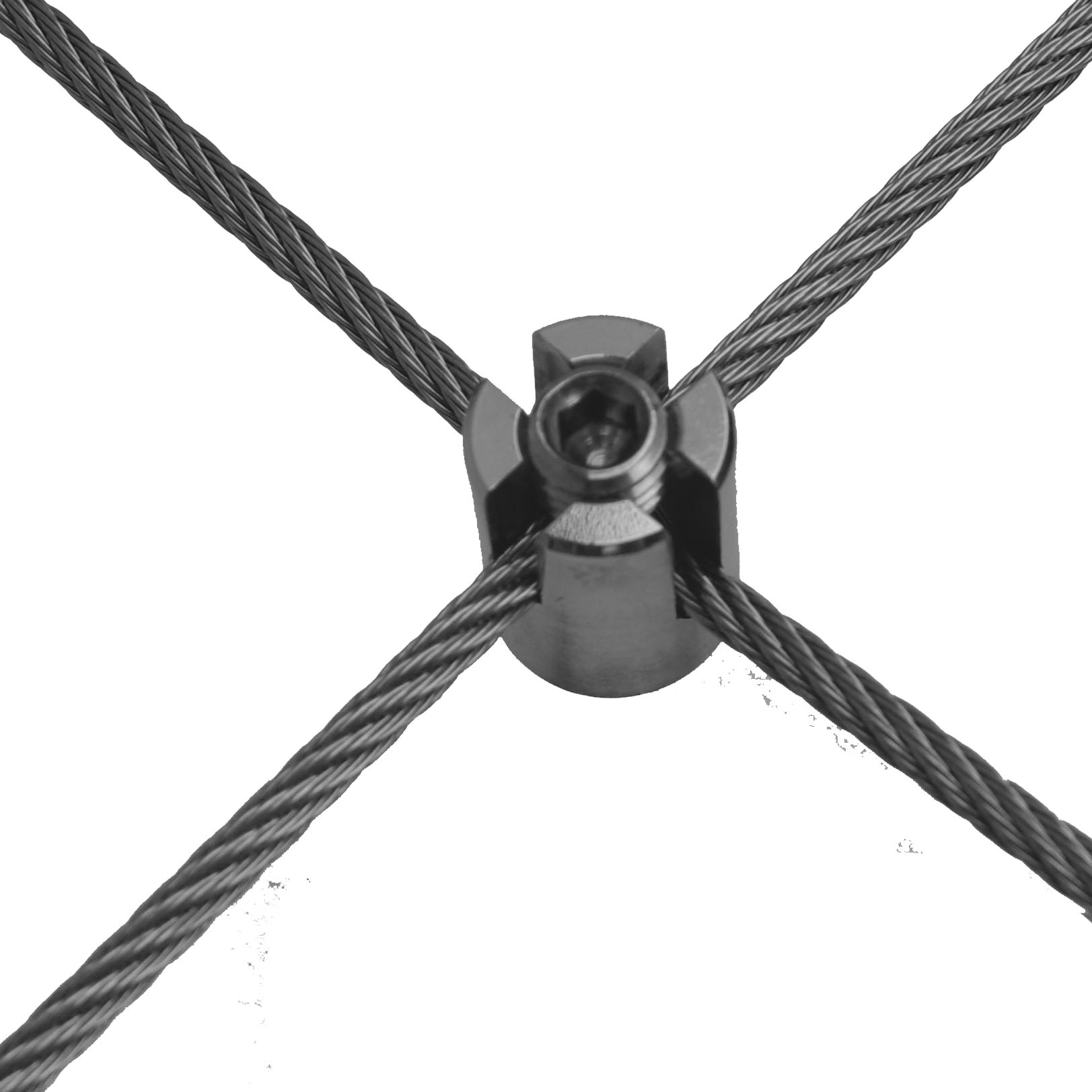 Kreuzklemme offen M8 / 3,0mm Drahtseil - Edelstahl 1.4401 Kreuzklemme offen M8 / 3,0mm Drahtseil - Edelstahl 1.4401