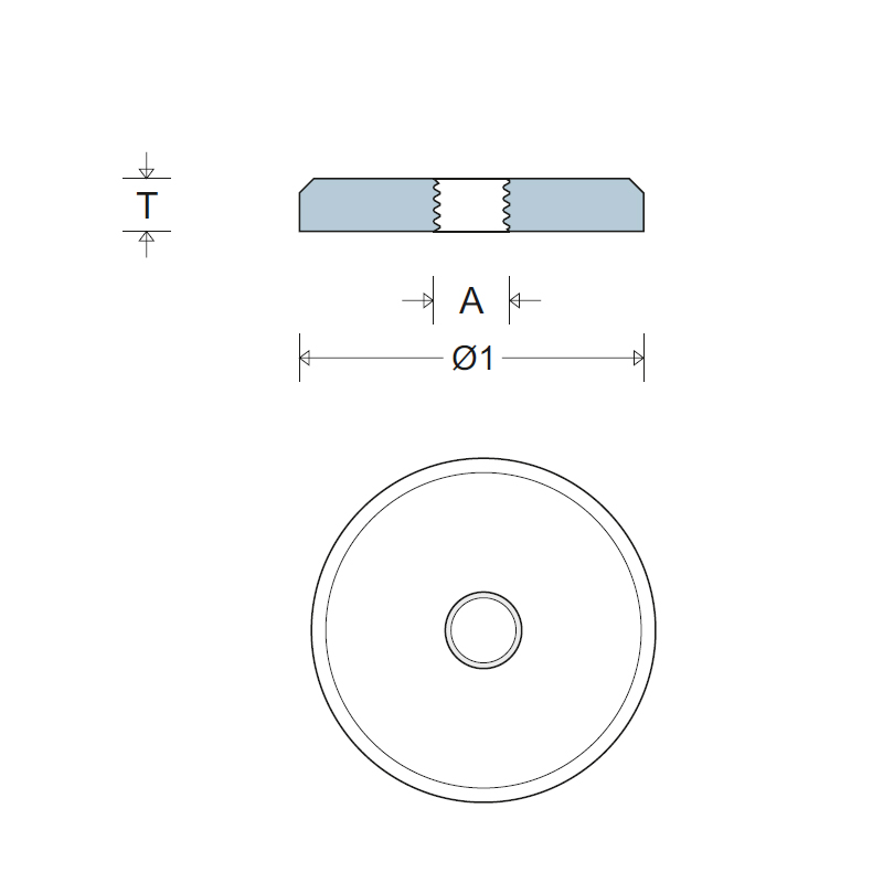 Unterlegscheibe / Rosette mit M6 Innengewinde, ø 30x5mm, Edelstahl 1.4401 Unterlegscheibe / Rosette mit M6 Innengewinde, ø 30x5mm, Edelstahl 1.4401