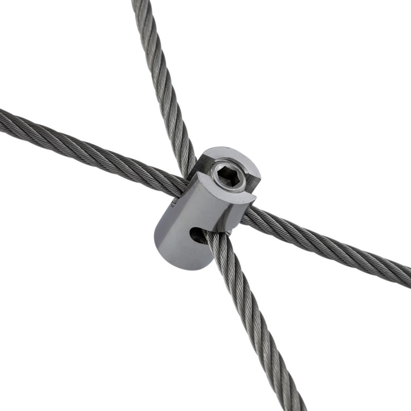 Kreuzklemme 0 - 90° - offen / 2,0-4,0mm Drahtseil - Edelstahl 1.4401 Kreuzklemme 0 - 90° - offen / 2,0-4,0mm Drahtseil - Edelstahl 1.4401
