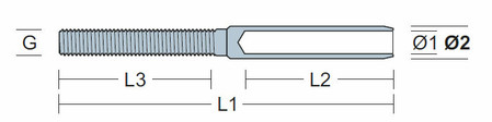 Shopbild Mini Gewindeterminal 4,0mm / M6 - Links, Edelstahl 1.4401